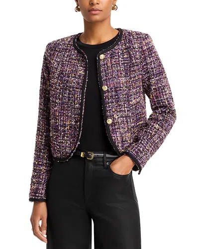 Aqua Tweed Jacket In Purple/multi