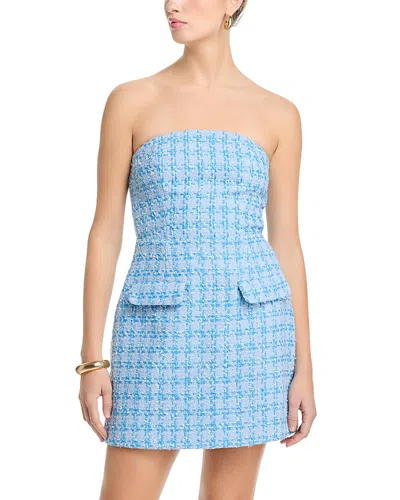 Aqua Tweed Midi Dress - Exclusive In Blue