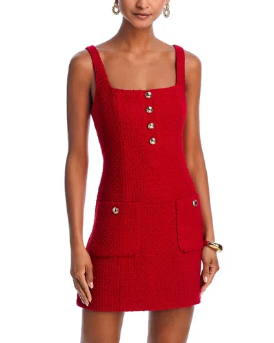 Aqua Tweed Mini Dress - Exclusive In Cherry