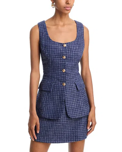 Aqua Tweed Mini Dress - Exclusive In Animal Print