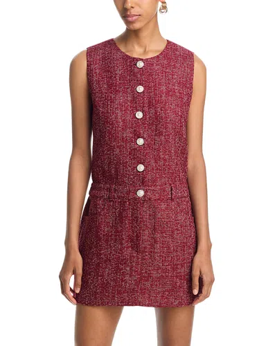 Aqua Tweed Mini Dress - Exclusive In Burgundy