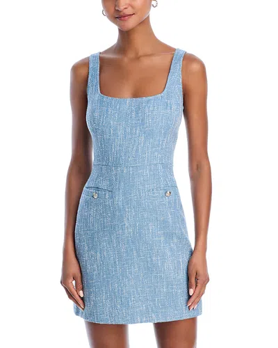 Aqua Tweed Mini Sheath Dress - Exclusive