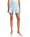 Aqua Tweed Mini Skirt - Exclusive In Blue