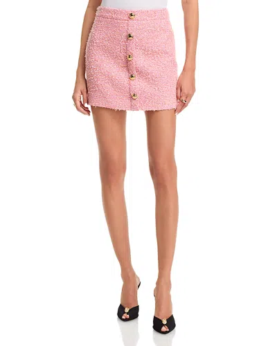 Aqua Tweed Mini Skirt - Exclusive In Pink