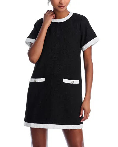 Aqua Tweed Shift Dress - Exclusive In Black