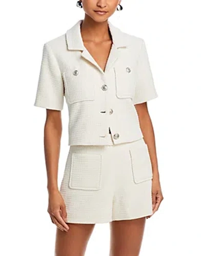 Aqua Tweed Short Sleeve Jacket - 100% Exclusive In White