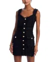 Aqua Tweed Tank Dress - Exclusive In Black