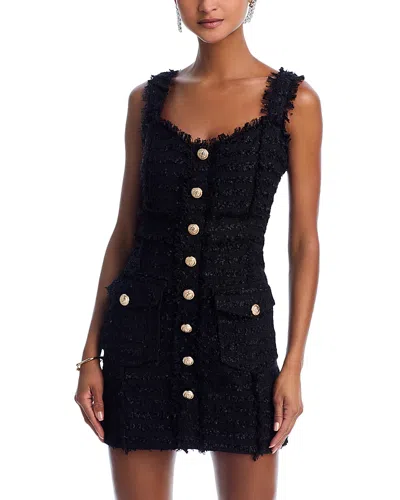 Aqua Tweed Tank Dress - Exclusive In Black