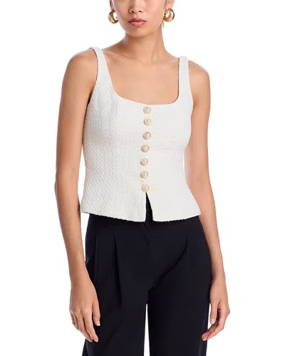 Aqua Tweed Tank Top - Exclusive In White