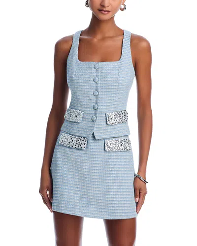 Aqua Tweed Top - Exclusive In Blue