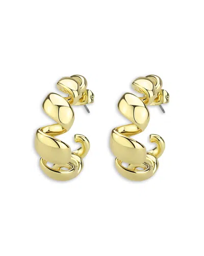 Aqua Twist C Hoop Earrings - Exclusive In Gold