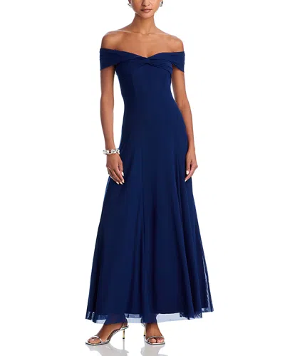 Aqua Twist Front Gown - Exclusive In Navy