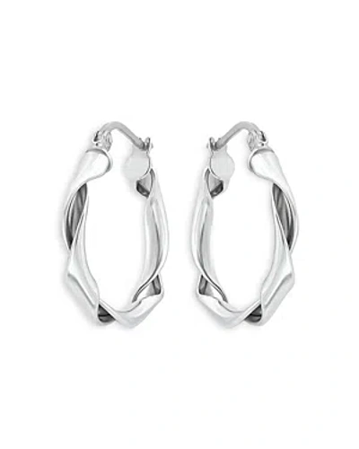 Aqua Twist Sterling Silver Hoop Earrings, 0.8l - 100% Exclusive