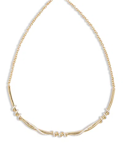 Aqua Twisted Bar Necklace, 6.5-7.5 - Exclusive In Gold