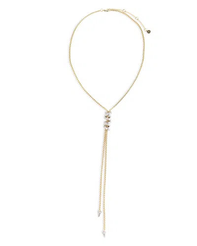 Aqua Twisted Lariat Necklace, 18-20l - Exclusive In Gold