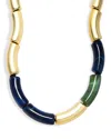 Aqua Una Stone Bead Collar Necklace, 17 - Exclusive In Gold