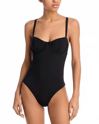 Aqua Underwire One Piece Swimsuit In Black