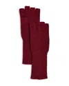 Aqua V Fraas Knit Fingerless Gloves - Exclusive In Red