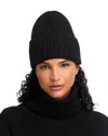 Aqua V Fraas Solid Rib Knit Cuff Hat - Exclusive In Black