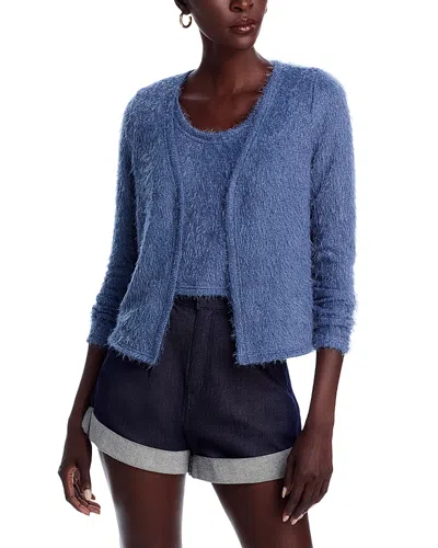 Aqua V Neck Cardigan Sweater - Exclusive In Denim Blue