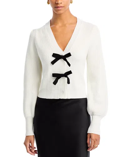 Aqua V Neck Cardigan Sweater - Exclusive In Ivory/black