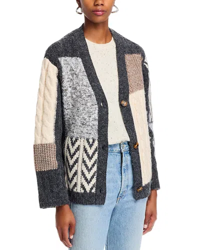 Aqua V Neck Cardigan Sweater - Exclusive In Multi