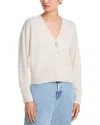 Aqua Cashmere V-neck Novelty Stitch Cardigan - Exclusive In Ivory