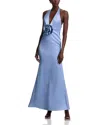 AQUA V NECK CHIFFON DRESS - EXCLUSIVE