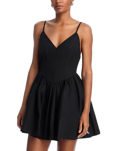 Aqua V Neck Sleeveless Mini Dress - Exclusive In Black