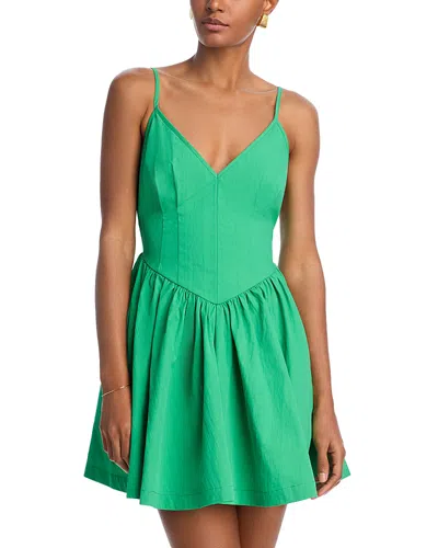 Aqua V Neck Sleeveless Mini Dress - Exclusive In Green