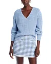 AQUA V NECK SWEATER - EXCLUSIVE