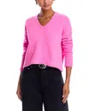 Aqua V Neck Sweater - Exclusive In Hot Pink