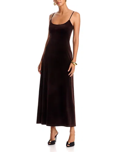 Aqua Velvet A Line Maxi Dress - Exclusive In Black