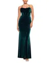 Aqua Velvet Corset Gown - Exclusive In Hunter