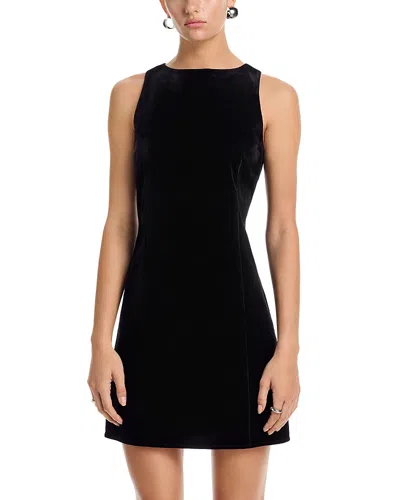Aqua Velvet Mini Dress - Exclusive In Black
