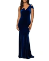 AQUA VELVET ONE-SHOULDER GOWN - 100% EXCLUSIVE