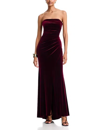 Aqua Velvet Strapless Gown - Exclusive In Burgundy