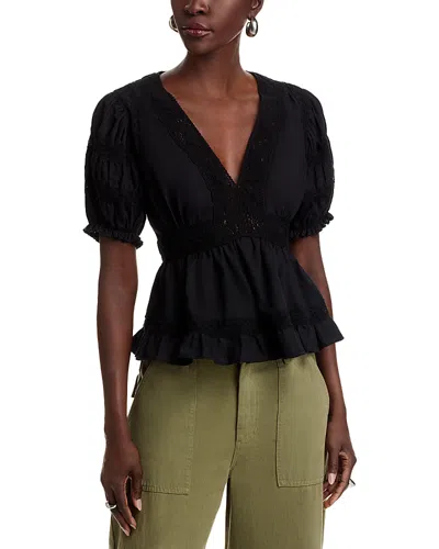 Aqua Vintage Lace Top - Exclusive In Black