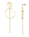 Aqua Vivo Disc, Circle And Bar Drop Earrings - Exclusive In Gold