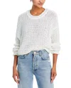 Aqua Waffle Knit Long Sleeve Sweater - Exclusive In White
