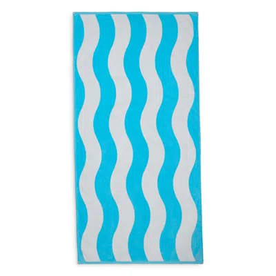 Aqua Wave Stripe Beach Towel - Exclusive In Blue