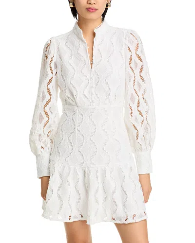 Aqua Wavy Lace Dress - Exclusive In White