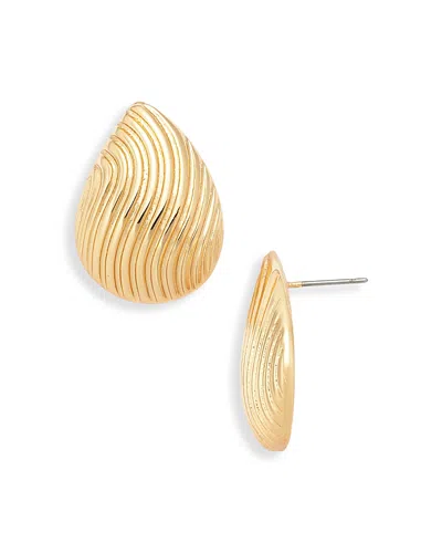 Aqua Wavy Shell Drop Earrings - Exclusive In Gold