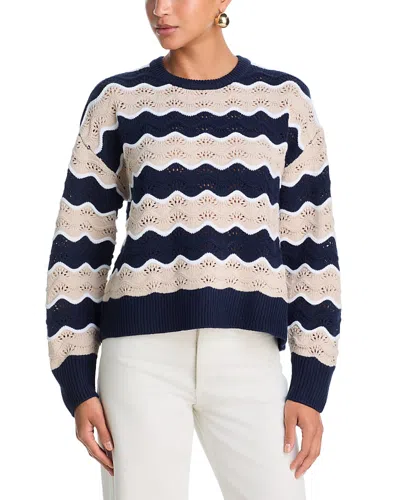 Aqua Wavy Stripe Sweater - Exclusive In Blue