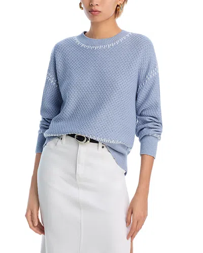 Aqua Whipstitch Crewneck Sweater - Exclusive In Blue