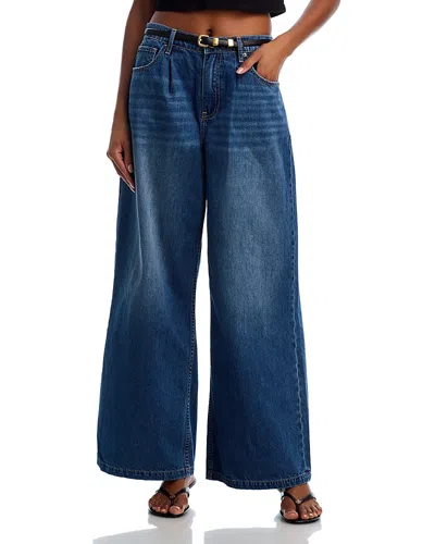 Aqua Wide Leg Denim Trousers In Indigo - Exclusive
