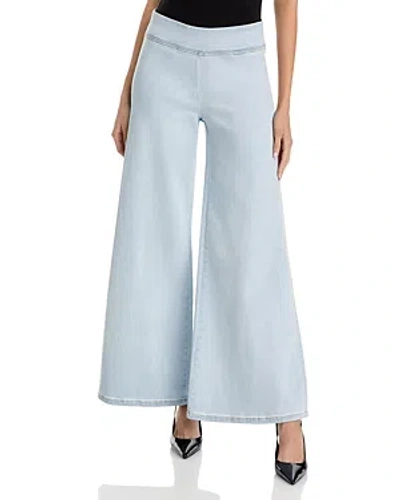 Aqua Wide Leg Pull On Jeans In Light Wash - 100% Exclusive In Blue