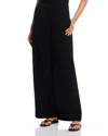 Aqua Wide Leg Suit Pants - Exclusive In Black