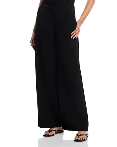 Aqua Wide Leg Suit Pants - Exclusive In Black