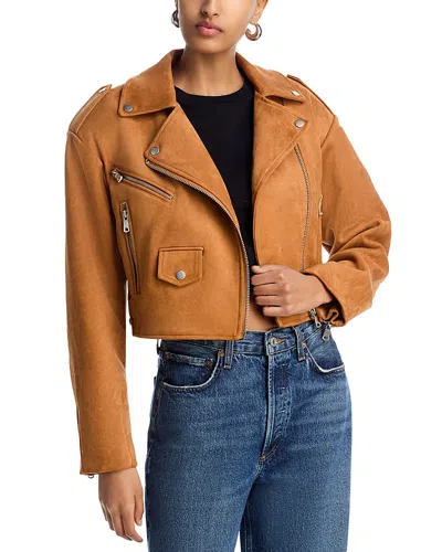 Aqua Wide Shoulder Crop Jacket - Exclusive In Caramel